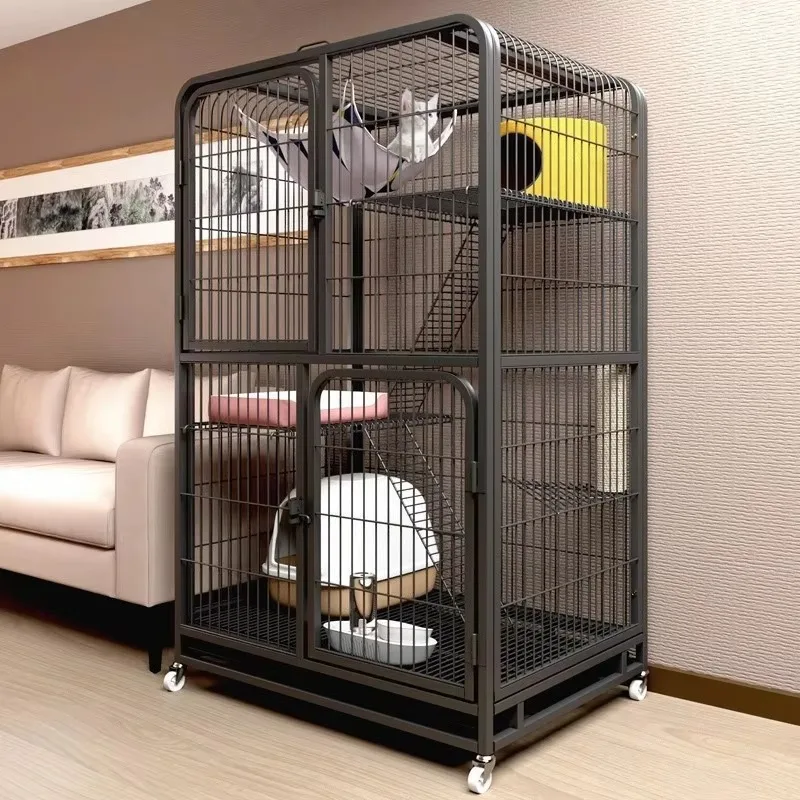 Encrypted and reinforced large multi-layer metal pet cage villa with hammock wheels, 3-4 floors indoor cat enclosure
Encrypted and reinforced large multi-layer metal pet cage villa with hammock wheels, 3-4 floors indoor cat enclosure