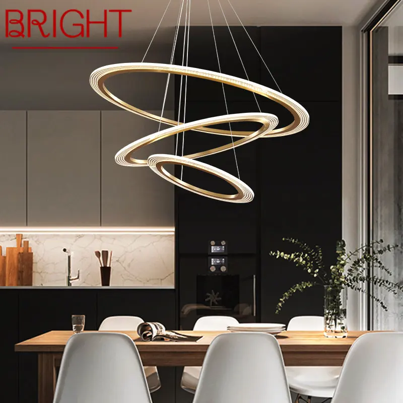 BRIGHT Contemporary Brass Ring Chandelier LED 3 Colors Pendant Lighting Decor For Home Living Room
BRIGHT Contemporary Brass Ring Chandelier LED 3 Colors Pendant Lighting Decor For Home Living Room