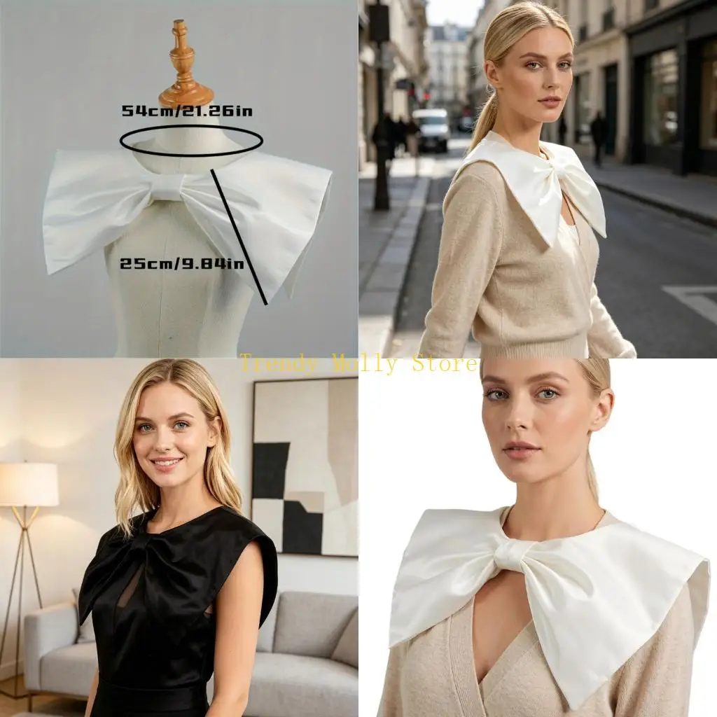 N5KB Satins Bows Tie Collar Accessory Trendy Bows Decorated False Collar Comfortable And Light Weight for Men Women
N5KB Satins Bows Tie Collar Accessory Trendy Bows Decorated False Collar Comfortable And Light Weight for Men Women