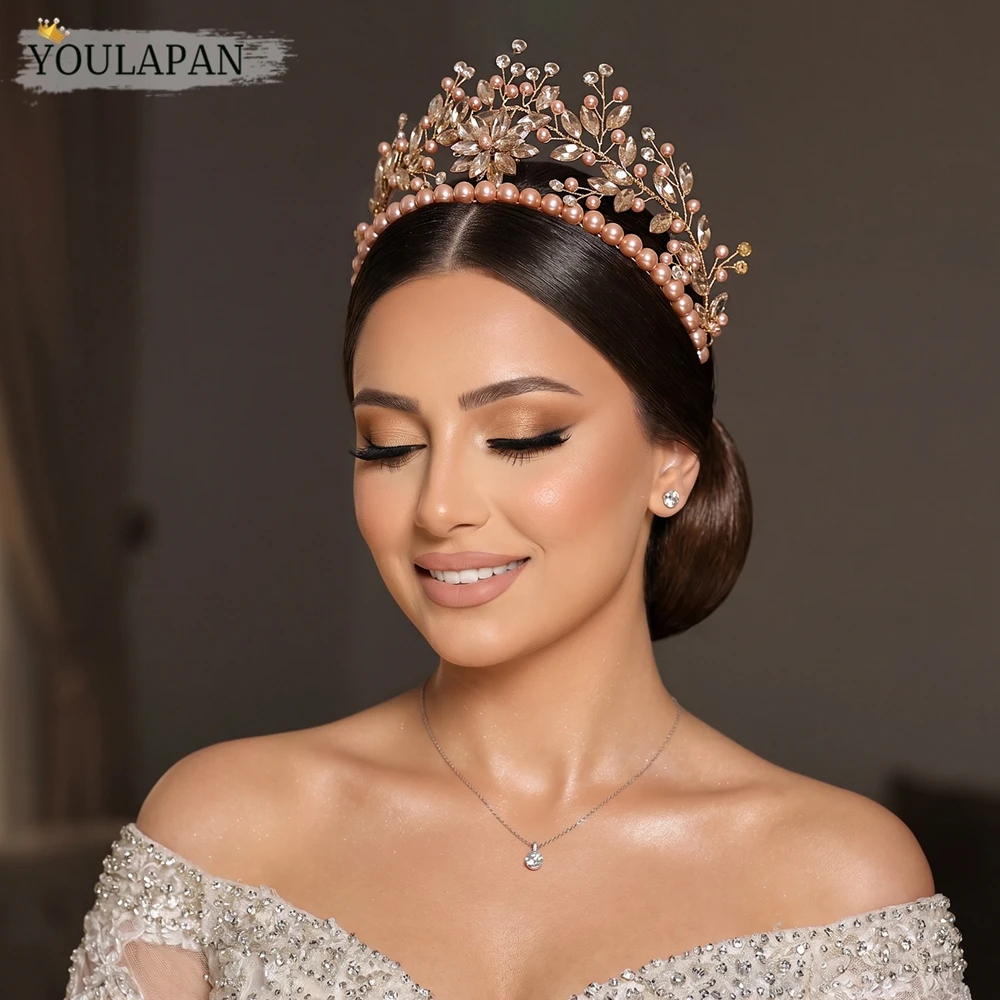 Youlapan Bridal Crown Tiaras Champagne Crystal Pearl Flower Wedding Headband Women Headpieces Party Hair Accessories HP1012
Youlapan Bridal Crown Tiaras Champagne Crystal Pearl Flower Wedding Headband Women Headpieces Party Hair Accessories HP1012