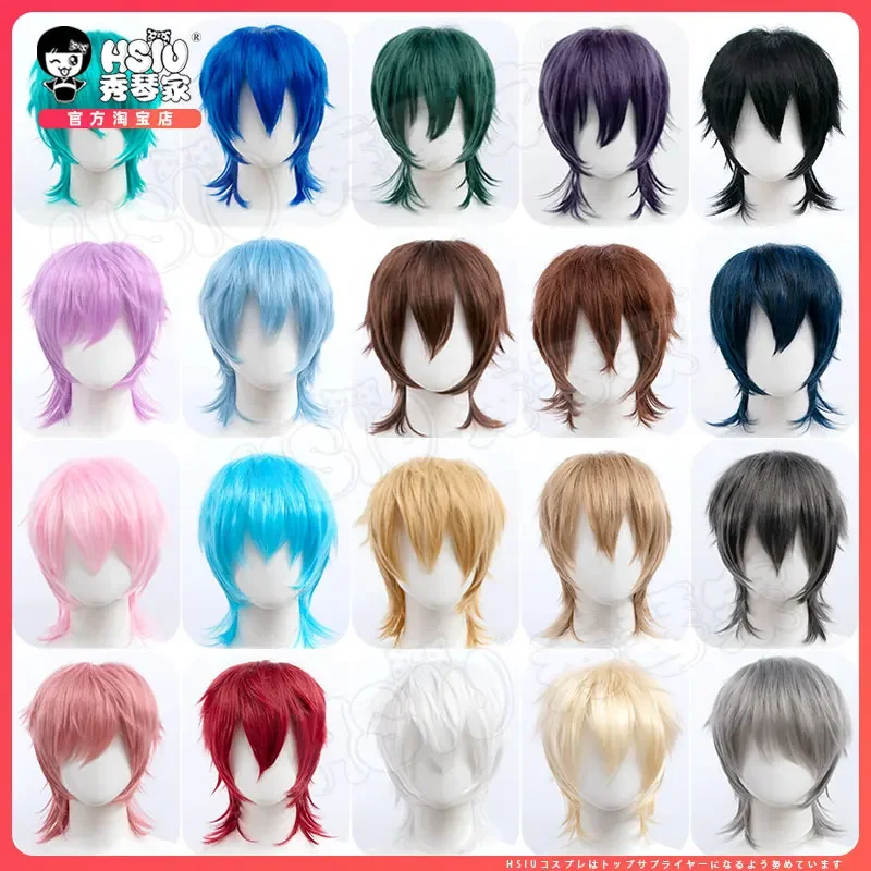 Full use Anime Mens Colorful short hair Cosplay Short Hair Silver Green blue white short Hair with tails
Full use Anime Mens Colorful short hair Cosplay Short Hair Silver Green blue white short Hair with tails