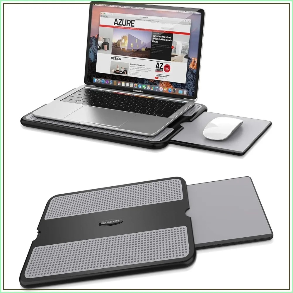 Portable Laptop Lap Desk w/ Retractable Mouse Pad Tray, Non-Slip Heat Shield Notebook Stand for Bed Sofa Travel
Portable Laptop Lap Desk w/ Retractable Mouse Pad Tray, Non-Slip Heat Shield Notebook Stand for Bed Sofa Travel