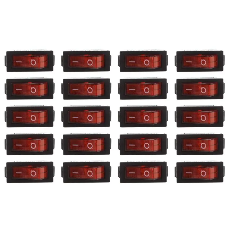 ABKS-AC 16A/250V 20A/125V Red Light Illuminated On Off SPST Boat Rocker Switch X 20 Pcs
ABKS-AC 16A/250V 20A/125V Red Light Illuminated On Off SPST Boat Rocker Switch X 20 Pcs