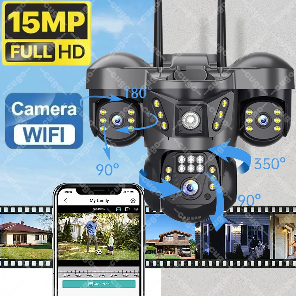 8K 15MP Outdoor Wifi Camera PTZ 10X Zoom Three Lens Three Screens Video Surveillance Color Night Vision CCTV Security IP Cameras
8K 15MP Outdoor Wifi Camera PTZ 10X Zoom Three Lens Three Screens Video Surveillance Color Night Vision CCTV Security IP Cameras