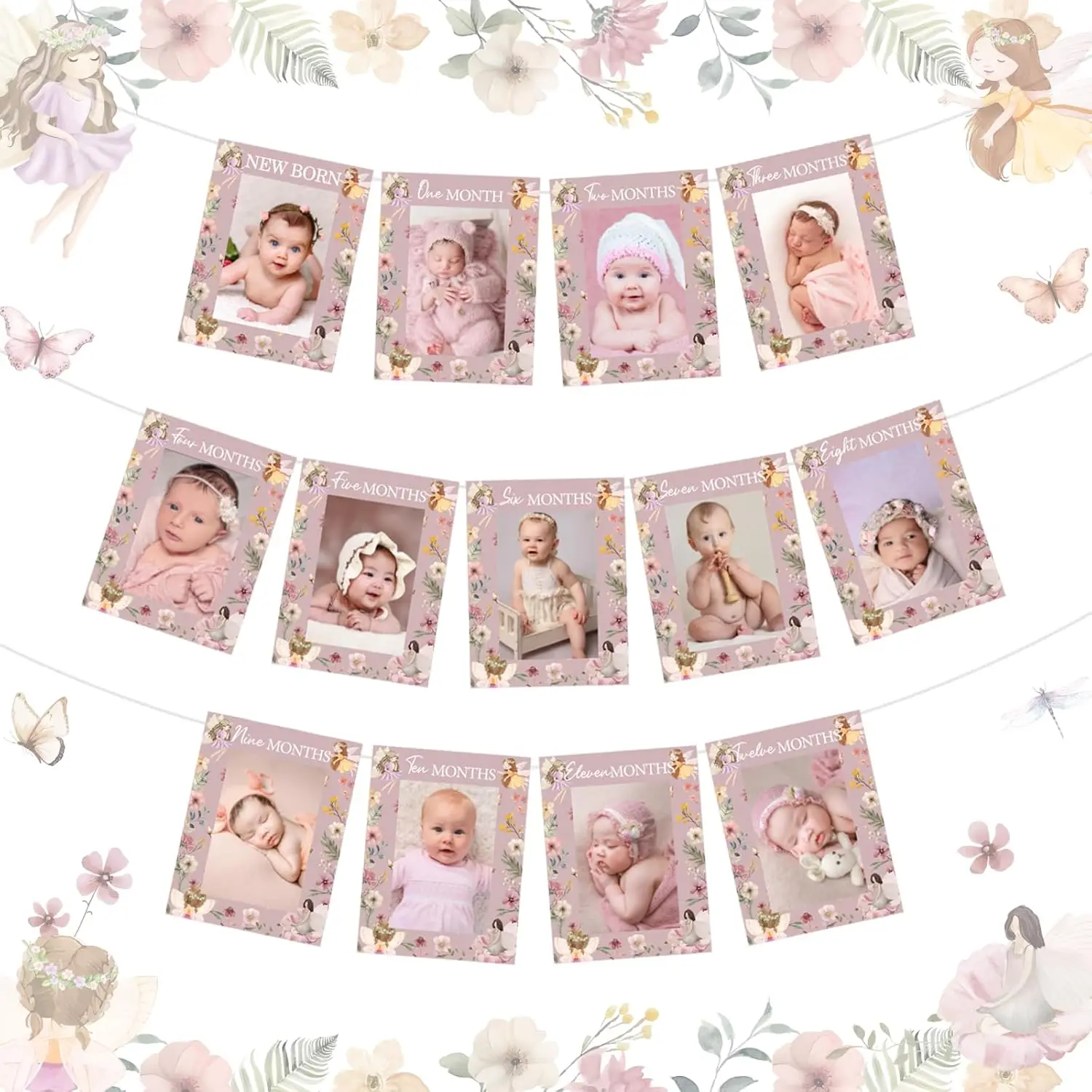 Joymemo Fairy First Birthday Photo Banner, Pink Boho Party Decorations, Floral Butterfly 1st Newborn To 12 Months Party Supplies
Joymemo Fairy First Birthday Photo Banner, Pink Boho Party Decorations, Floral Butterfly 1st Newborn To 12 Months Party Supplies
