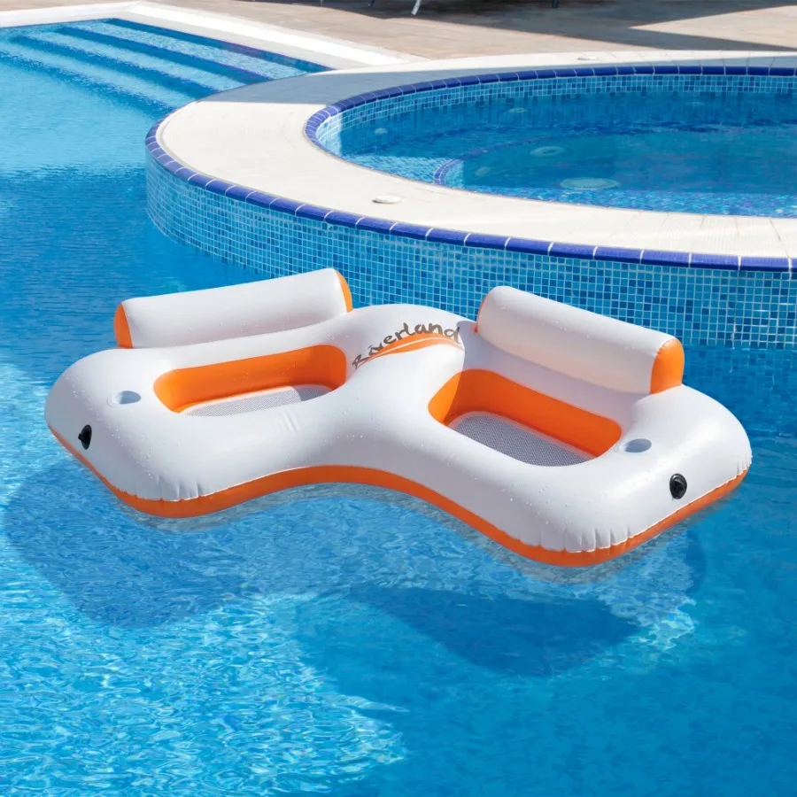 85" Classic "Riverland" Inflatable 2-Person Swimming Pool Sofa - Orange White
85" Classic "Riverland" Inflatable 2-Person Swimming Pool Sofa - Orange White