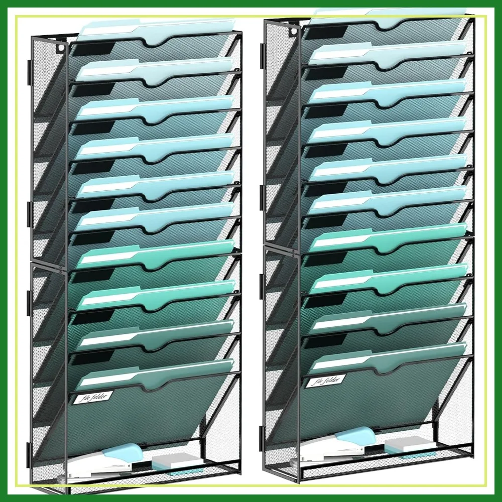 11-Tier Wall File Organizer, Hanging Wall Files for Papers, Folders, Magazines, Clipboard, Black, 2 Pack
11-Tier Wall File Organizer, Hanging Wall Files for Papers, Folders, Magazines, Clipboard, Black, 2 Pack