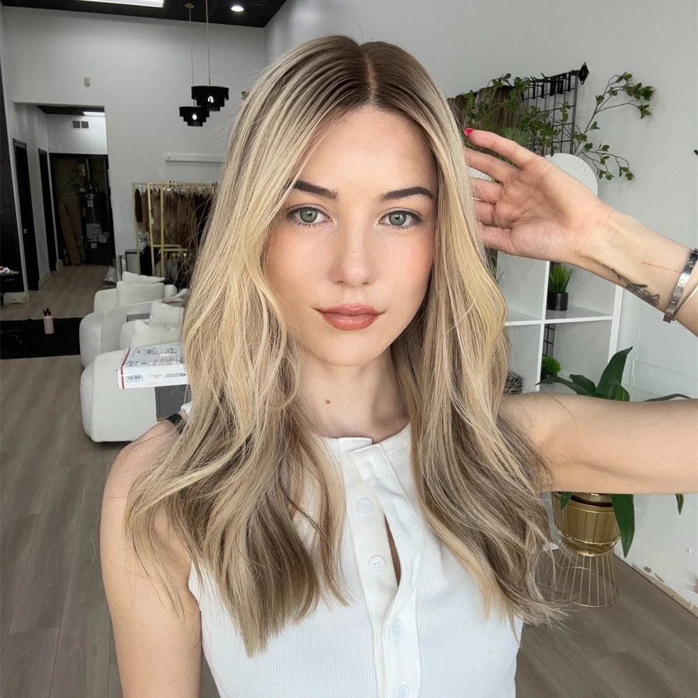 Highlight Blonde Wig 13x4 Lace Front Wig Synthetic Glueless Wigs for Women Ombre Balayage Blonde Heat Resistant Fiber Dark Roots
Highlight Blonde Wig 13x4 Lace Front Wig Synthetic Glueless Wigs for Women Ombre Balayage Blonde Heat Resistant Fiber Dark Roots