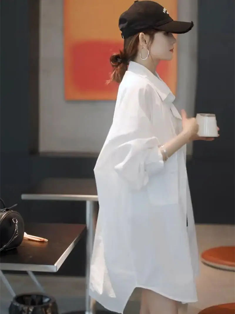 Spring Summer New 2026 Women's Loose Lazy Style White Shirt Coat Butt Covering Mid-Length Sunscreen Top Korean Version
Spring Summer New 2026 Women's Loose Lazy Style White Shirt Coat Butt Covering Mid-Length Sunscreen Top Korean Version