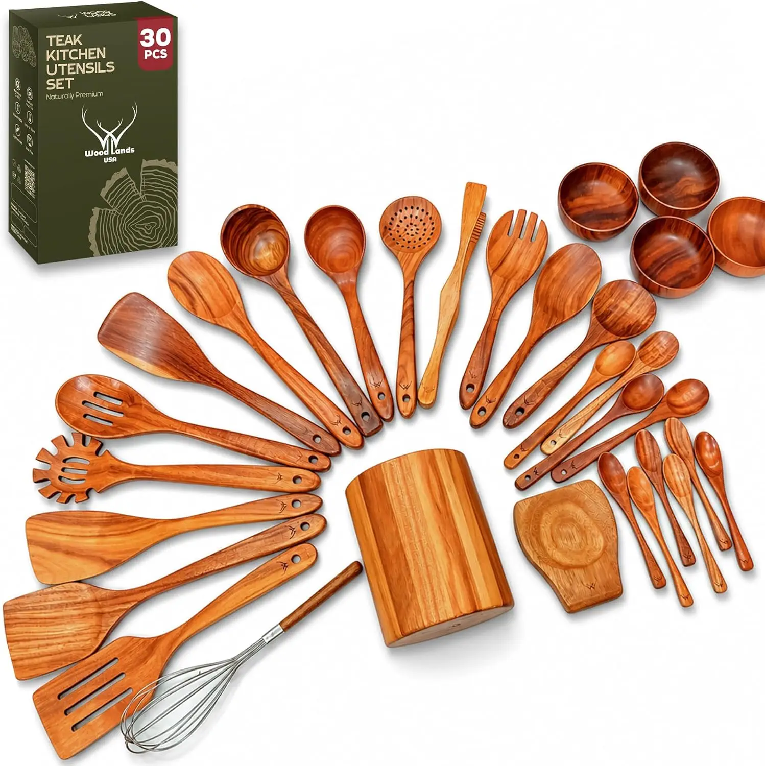 30 Pcs Teak Wood Utensil Set – Natural, Sturdy Kitchen Spoons for Cooking
30 Pcs Teak Wood Utensil Set – Natural, Sturdy Kitchen Spoons for Cooking