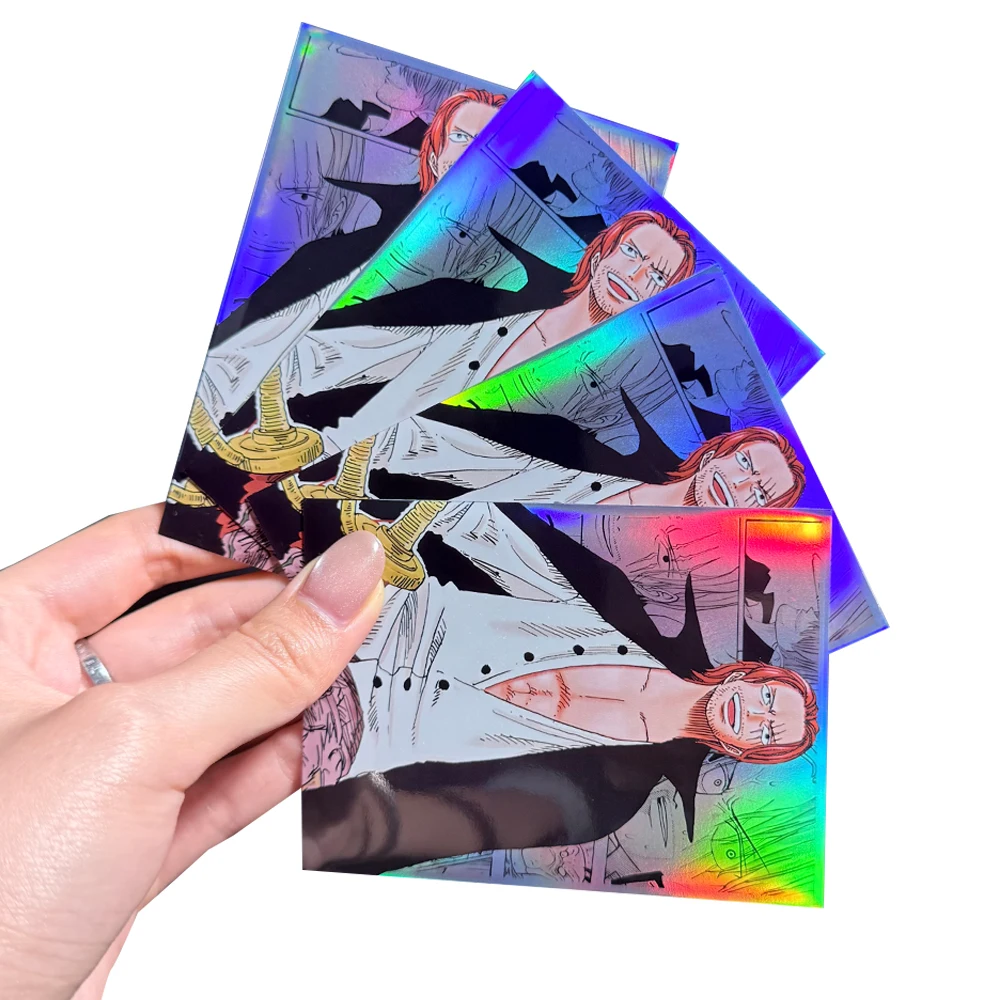 60PCS 67X92mm One Piece Foil Anime Card Sleeves Standard Size Card Shanks Trading Card Protector Compatible with PTCG/MGT
60PCS 67X92mm One Piece Foil Anime Card Sleeves Standard Size Card Shanks Trading Card Protector Compatible with PTCG/MGT