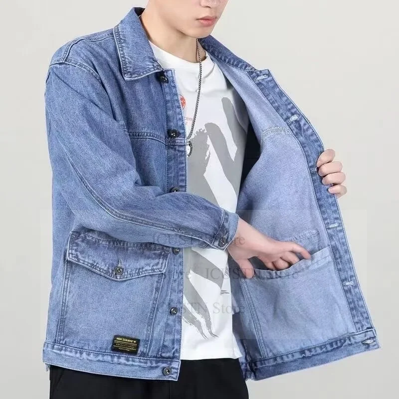 Fashion Men's Casual Trendy Multi Pocket Jacket Men's Denim Jacket Casual Loose Fit Workwear Loose Jean Jacket Male Tops
Fashion Men's Casual Trendy Multi Pocket Jacket Men's Denim Jacket Casual Loose Fit Workwear Loose Jean Jacket Male Tops