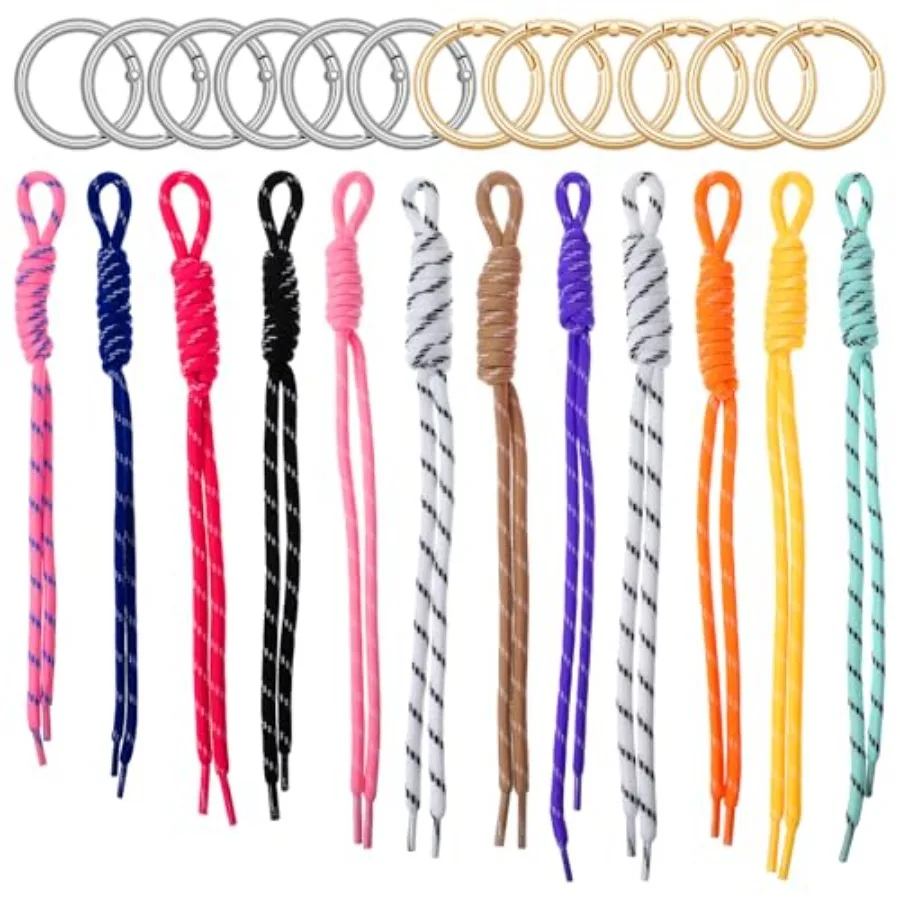12 PCS Paracord Keychain Bag Charms, Colorful Braided Rope Keychains with Metal Rings, Handmade Polyester Cord Bag Charm Access
12 PCS Paracord Keychain Bag Charms, Colorful Braided Rope Keychains with Metal Rings, Handmade Polyester Cord Bag Charm Access