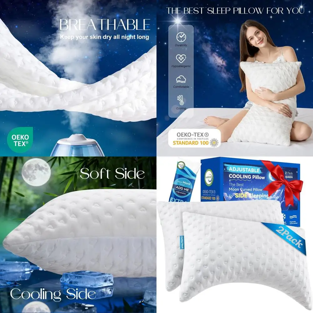 Подарок на День святого Валентина: Охлаждающие подушки из пены с эффектом памяти размера «Queen» для сна на боку, с поддержкой шеи и плеч, регулируемая высота, набор из 2 штук
Подарок на День святого Валентина: Охлаждающие подушки из пены с эффектом памяти размера «Queen» для сна на боку, с поддержкой шеи и плеч, регулируемая высота, набор из 2 штук