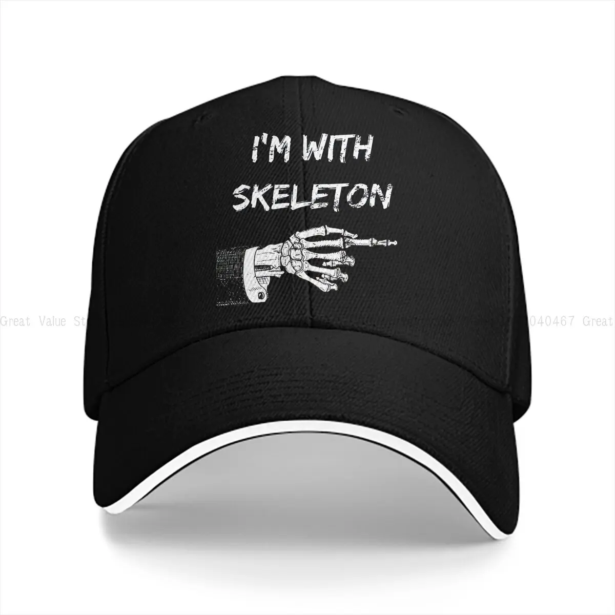 I'm With Skeleton Baseball Cap Men Hats Women Visor Protection Snapback Santa Muerte Caps
I'm With Skeleton Baseball Cap Men Hats Women Visor Protection Snapback Santa Muerte Caps