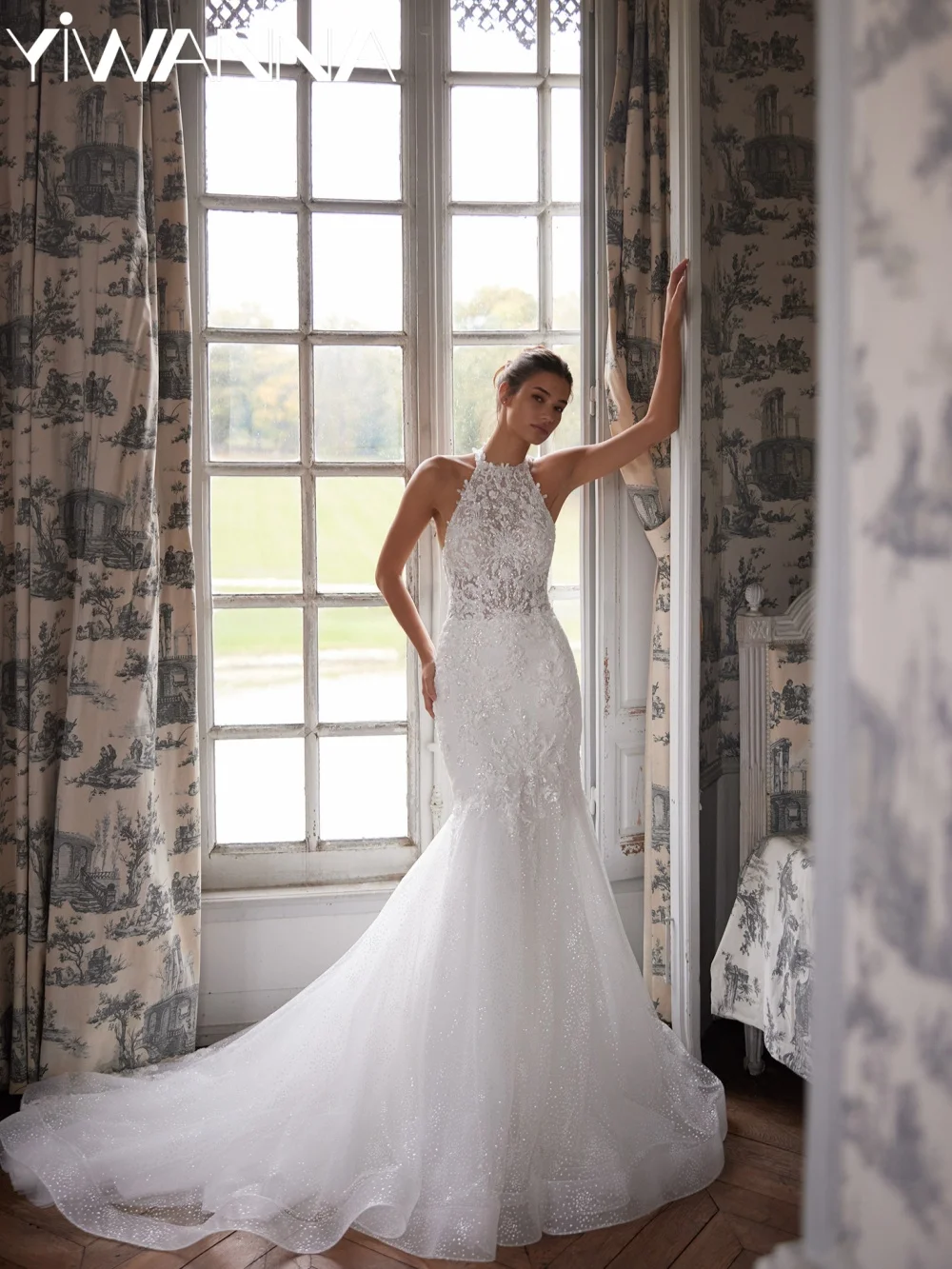 Modern Halter Lace Wedding Dress Sparkling Beaded Appliques Bridal Gown Customized Elegant Mermaid Long Dresses For Bride
Modern Halter Lace Wedding Dress Sparkling Beaded Appliques Bridal Gown Customized Elegant Mermaid Long Dresses For Bride