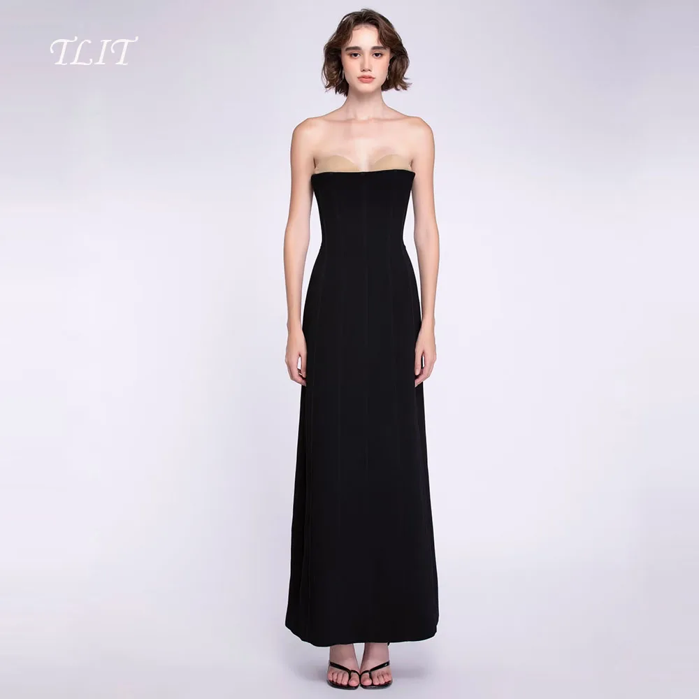 TLIT Elegant Black Silk Satin Evening Dresses Strapless Prom Gowns Sleeveless Ankle-Length Customized Formal Party Dressess
TLIT Elegant Black Silk Satin Evening Dresses Strapless Prom Gowns Sleeveless Ankle-Length Customized Formal Party Dressess