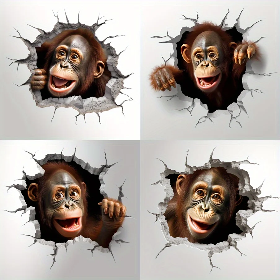 4-in-1 Happy Monkey Vinyl Stickers, Waterproof Decals for Car Windows, Cooler & Toys
4-in-1 Happy Monkey Vinyl Stickers, Waterproof Decals for Car Windows, Cooler & Toys