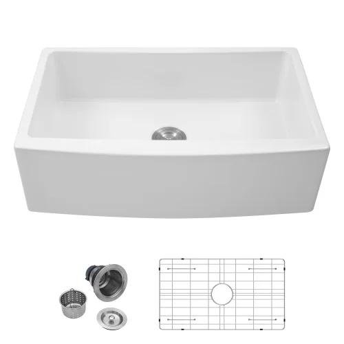 ATV 33X21X10 Inch White Farmhouse Kitchen Sink Single Bowl Apron Front Deep Drop-in Sink Large Country Style Fireclay Porcelain
ATV 33X21X10 Inch White Farmhouse Kitchen Sink Single Bowl Apron Front Deep Drop-in Sink Large Country Style Fireclay Porcelain