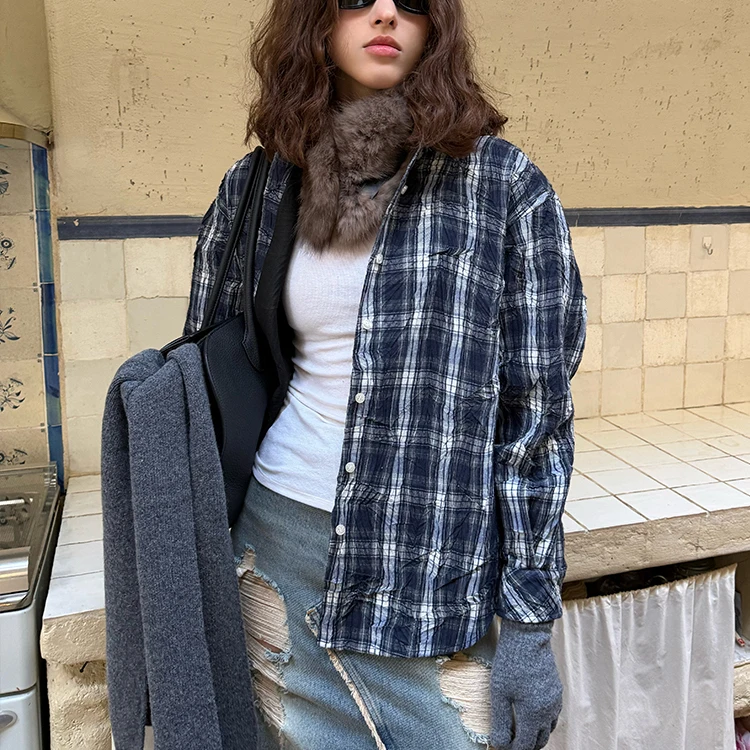 MDNOTE Texture Design Plaid irt Women's Casual Loose Fit Long Sve Breathable Comfortable Skin-Friendly Autumn Winter
MDNOTE Texture Design Plaid irt Women's Casual Loose Fit Long Sve Breathable Comfortable Skin-Friendly Autumn Winter