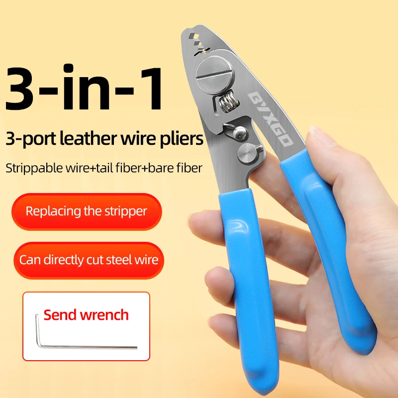 Professional 3-Port Fiber Optic Stripper - 3-in-1 Precision Wire Cutter & Stripper Tool for Fiber Optic Maintenance, Free Wrench
Professional 3-Port Fiber Optic Stripper - 3-in-1 Precision Wire Cutter & Stripper Tool for Fiber Optic Maintenance, Free Wrench