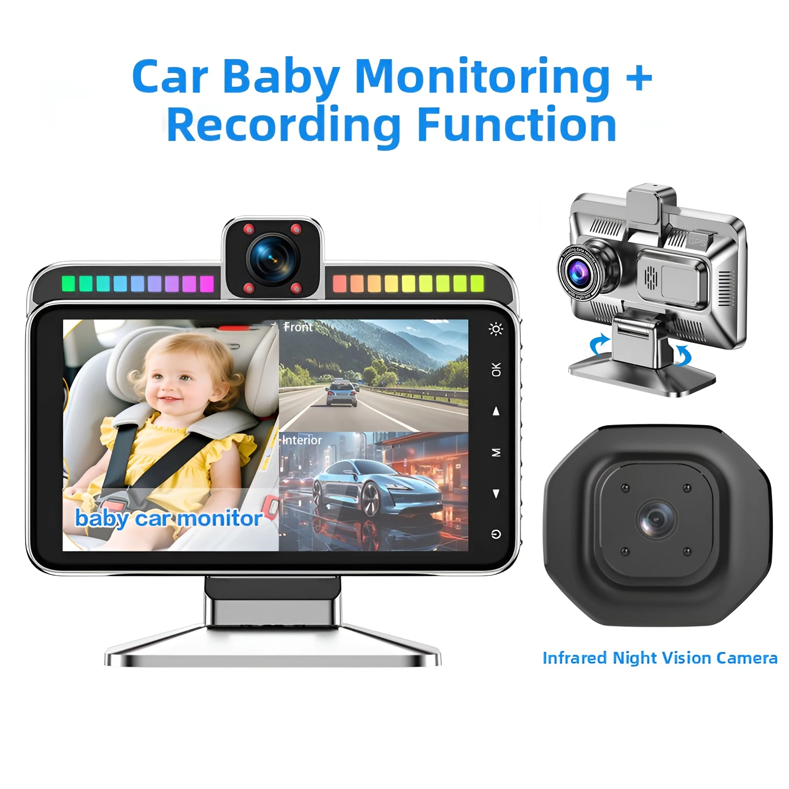 4.5" 3-split Screen Car Baby Mirror 1080P DVR Dash Cam Night Vision Back Seat Baby Car Camera Support IOS Android Phone APP 2026
4.5" 3-split Screen Car Baby Mirror 1080P DVR Dash Cam Night Vision Back Seat Baby Car Camera Support IOS Android Phone APP 2026