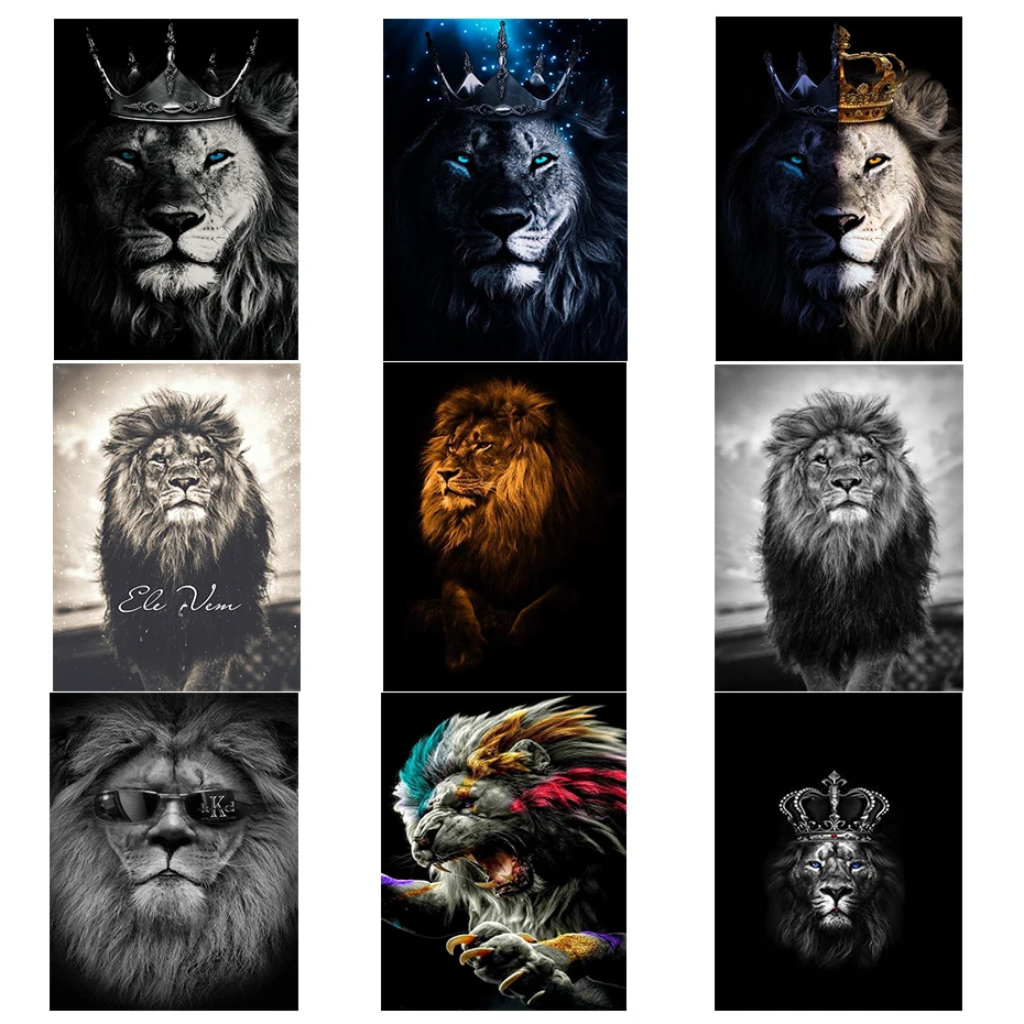 Abstract Animal Lion Posters, Black and White Print Canvas Painting, Wall Art Pictures, Home Decor, Forest King Crown
Abstract Animal Lion Posters, Black and White Print Canvas Painting, Wall Art Pictures, Home Decor, Forest King Crown