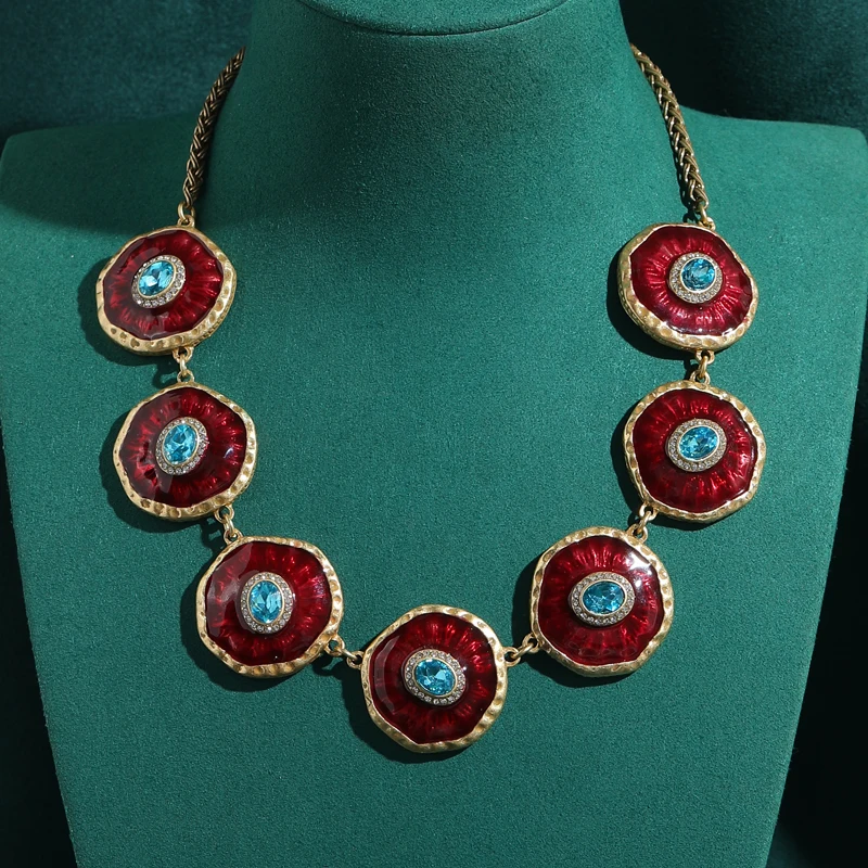 Vintage Red Devil Eye Necklace Jewelry Choker For Woman Glass Round Antique Gold Color Crystal Luxury Wedding Accessories 2026
Vintage Red Devil Eye Necklace Jewelry Choker For Woman Glass Round Antique Gold Color Crystal Luxury Wedding Accessories 2026