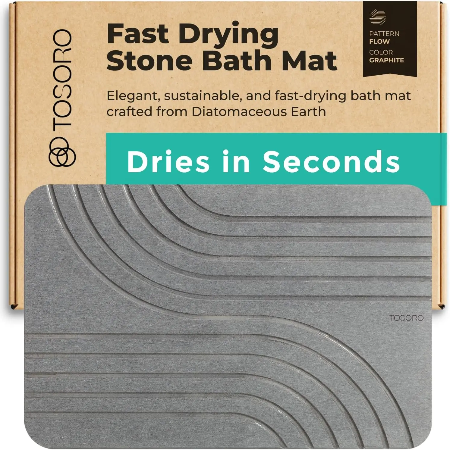 Non-Slip Super Absorbent Diatomite Stone Bath Mat for Bathroom Floor, Quick Drying Natural Easy to Clean (23.5 x 15) - Graphite
Non-Slip Super Absorbent Diatomite Stone Bath Mat for Bathroom Floor, Quick Drying Natural Easy to Clean (23.5 x 15) - Graphite