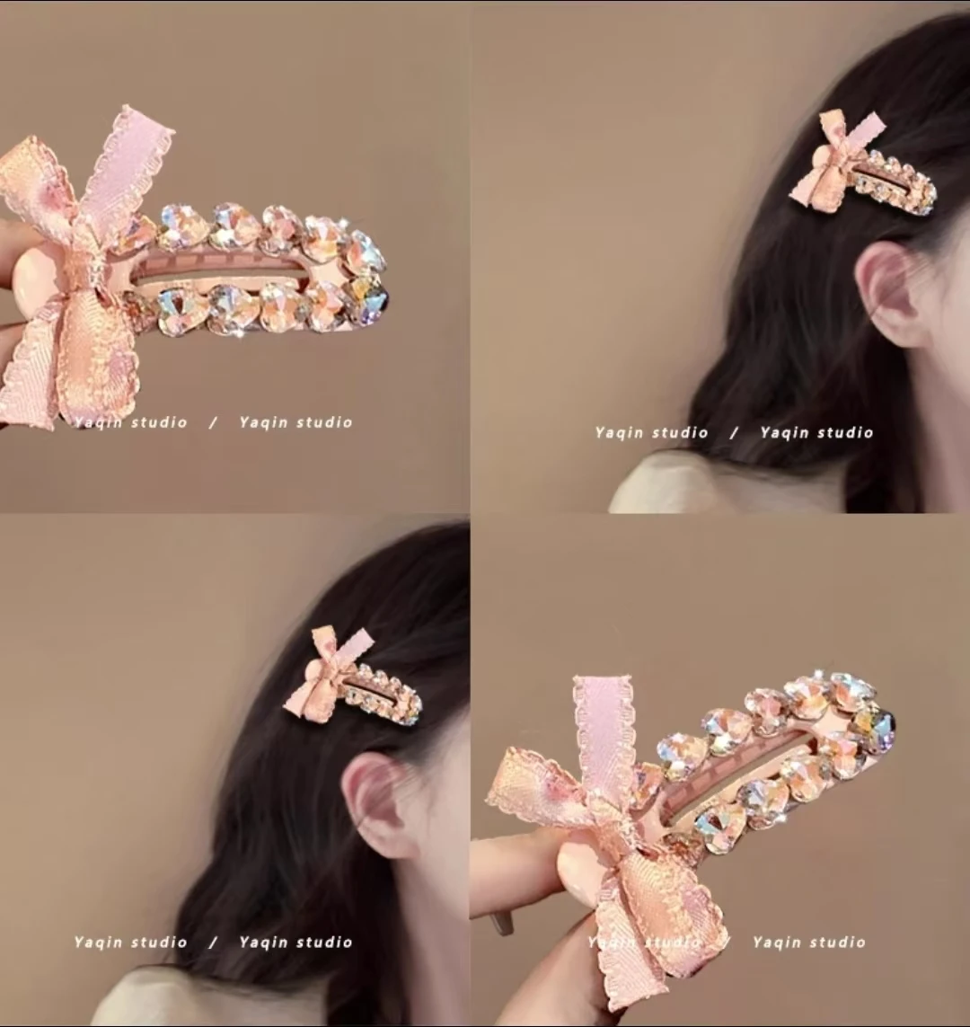 Korean Style Sparkling Diamond Hairpin Duckbill Hairpin Pink Bow Headdress Sweet High J Sense Bangs Clip Side Clip For Women
Korean Style Sparkling Diamond Hairpin Duckbill Hairpin Pink Bow Headdress Sweet High J Sense Bangs Clip Side Clip For Women