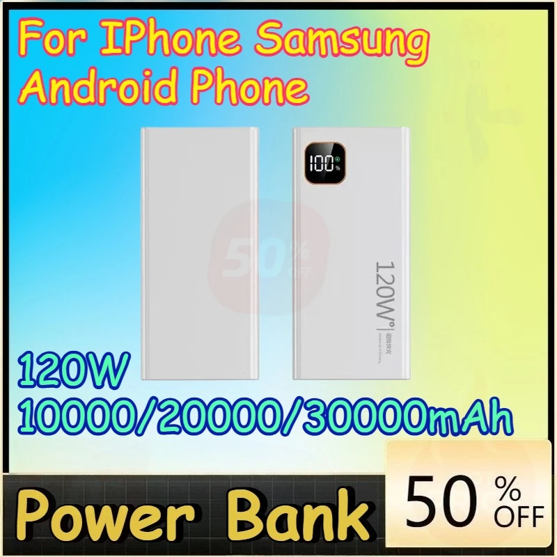 Портативное зарядное устройство Power Bank 120 Вт, 10000/20000/30000 мАч, с супербыстрой зарядкой, сертифицировано CCC, для iPhone, Samsung, Android-смартфонов
Портативное зарядное устройство Power Bank 120 Вт, 10000/20000/30000 мАч, с супербыстрой зарядкой, сертифицировано CCC, для iPhone, Samsung, Android-смартфонов