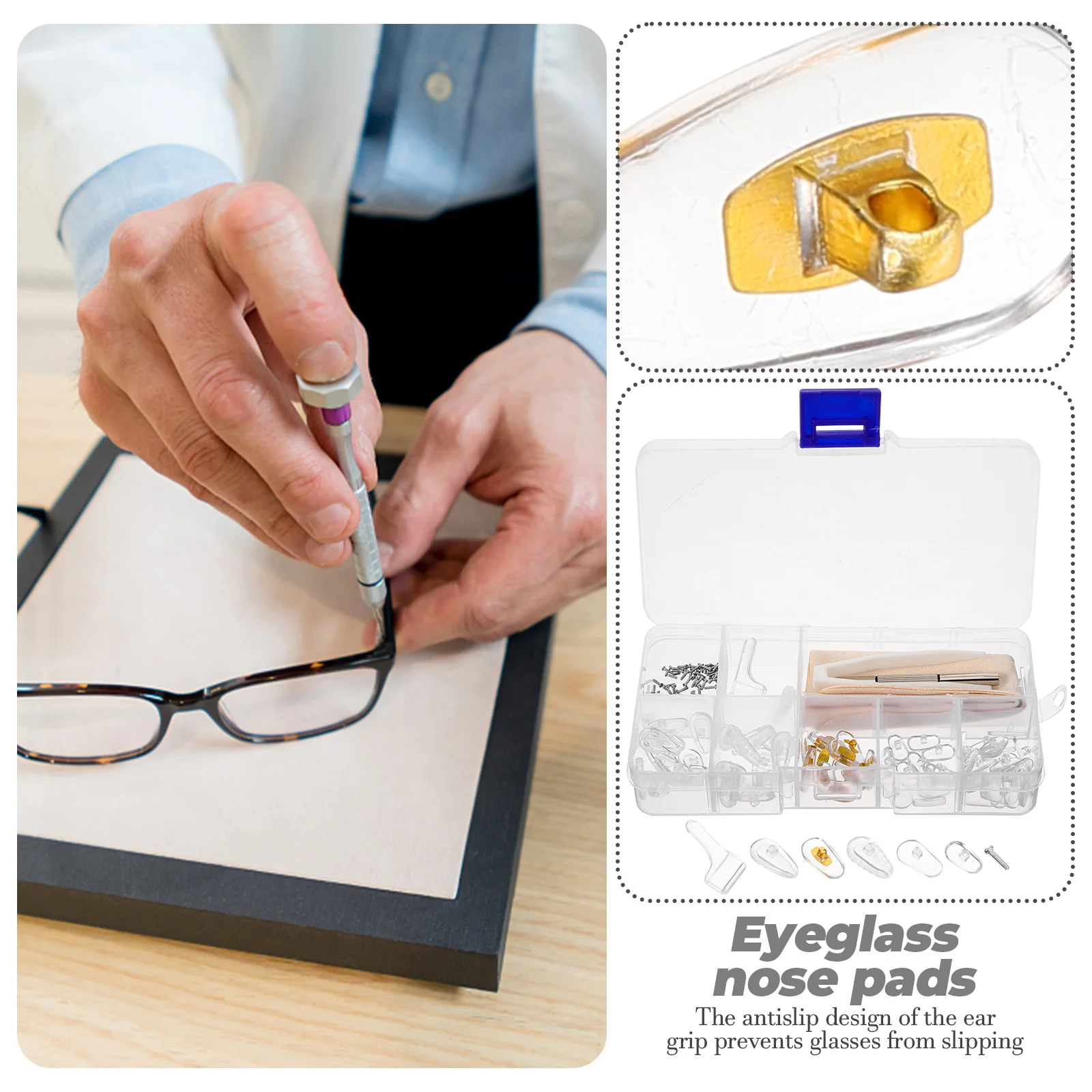 Glasses Kit Eyeglass Nose Pads Tiny Screws Screwdriver Plastic Sunglass Repair Parts Accessories Glasses Fixing Tools Eye Glass
Glasses Kit Eyeglass Nose Pads Tiny Screws Screwdriver Plastic Sunglass Repair Parts Accessories Glasses Fixing Tools Eye Glass