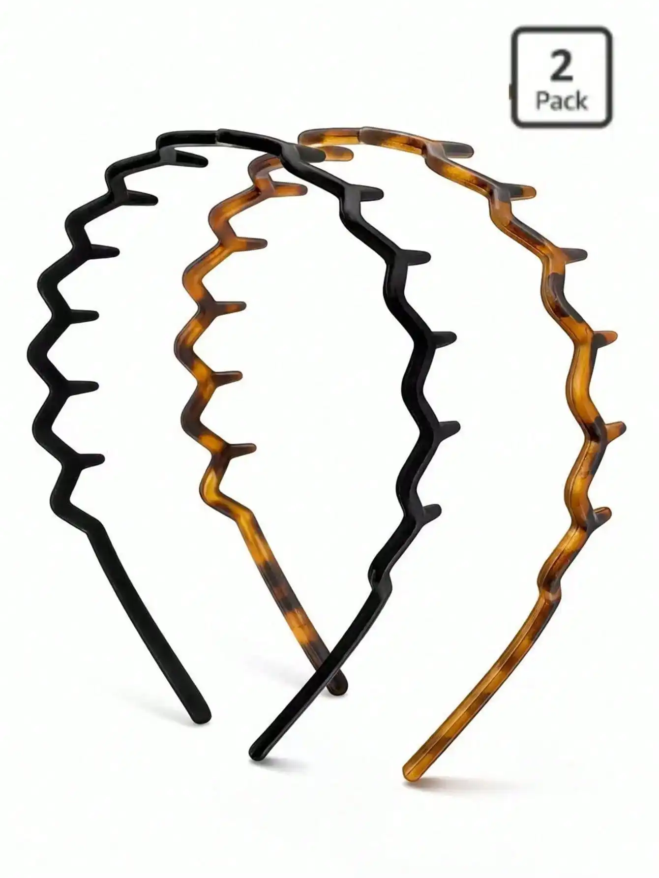 2pcs/Set Women's Zigzag Headbands - Headband & Hair Clips, Fashion Accessories For Sleek Hairstyles - Comfortable Wave Headbands | Comb Headbands | Ideal Gift For Women - Black And Tortoiseshell - Suitable For Curly And Straight Hair, Mother's Day Gift
2pcs/Set Women's Zigzag Headbands - Headband & Hair Clips, Fashion Accessories For Sleek Hairstyles - Comfortable Wave Headbands | Comb Headbands | Ideal Gift For Women - Black And Tortoiseshell - Suitable For Curly And Straight Hair, Mother's Day Gift