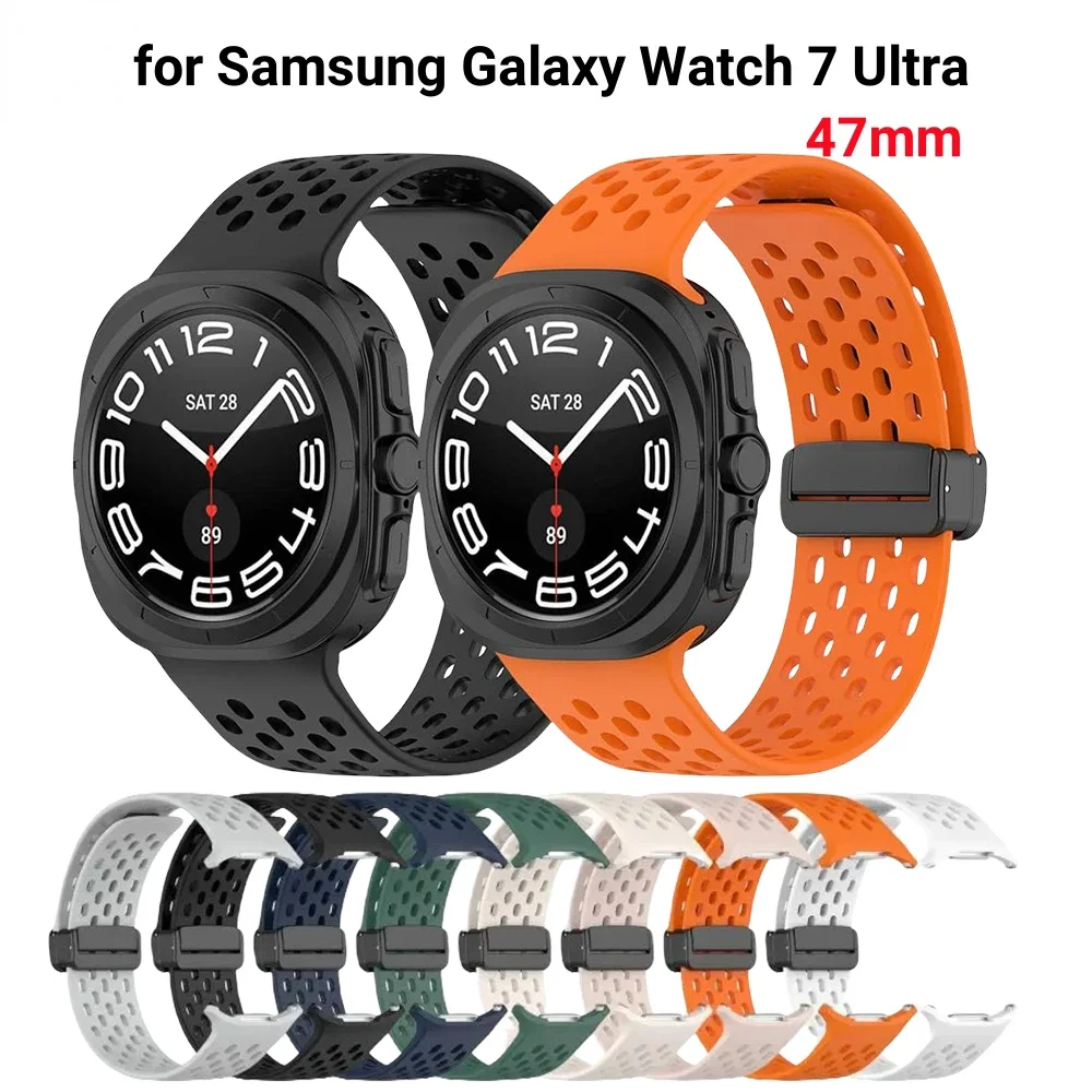 Silicone Strap for Samsung Galaxy Watch 7 Ultra 47mm Magnetic Folding Buckle Breathable Smart Wristband Bracelet for Watch Ultra
Silicone Strap for Samsung Galaxy Watch 7 Ultra 47mm Magnetic Folding Buckle Breathable Smart Wristband Bracelet for Watch Ultra