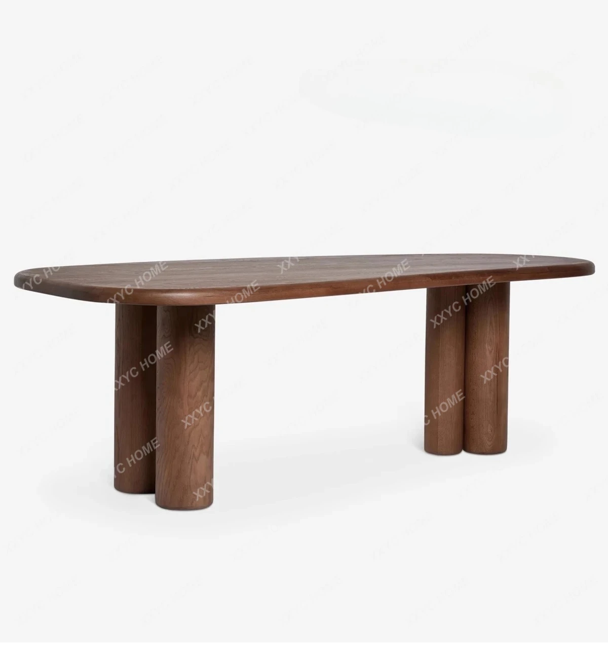 Solid wood dining table medieval wabi oak log table Household simple oval desk
Solid wood dining table medieval wabi oak log table Household simple oval desk