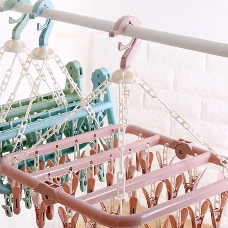 32 Clips Folding Clothes Dryer Hanger Windproof Socks Underwear Drying Rack Household Children Adults Storage Laundry Rack
32 Clips Folding Clothes Dryer Hanger Windproof Socks Underwear Drying Rack Household Children Adults Storage Laundry Rack