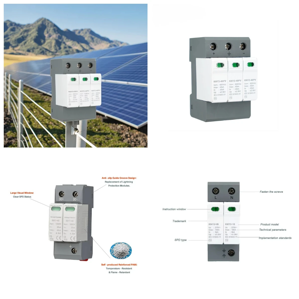 Compact 3P DIN Rail SPD DC600V Solar Surge Protector Lightning Protection Device
Compact 3P DIN Rail SPD DC600V Solar Surge Protector Lightning Protection Device