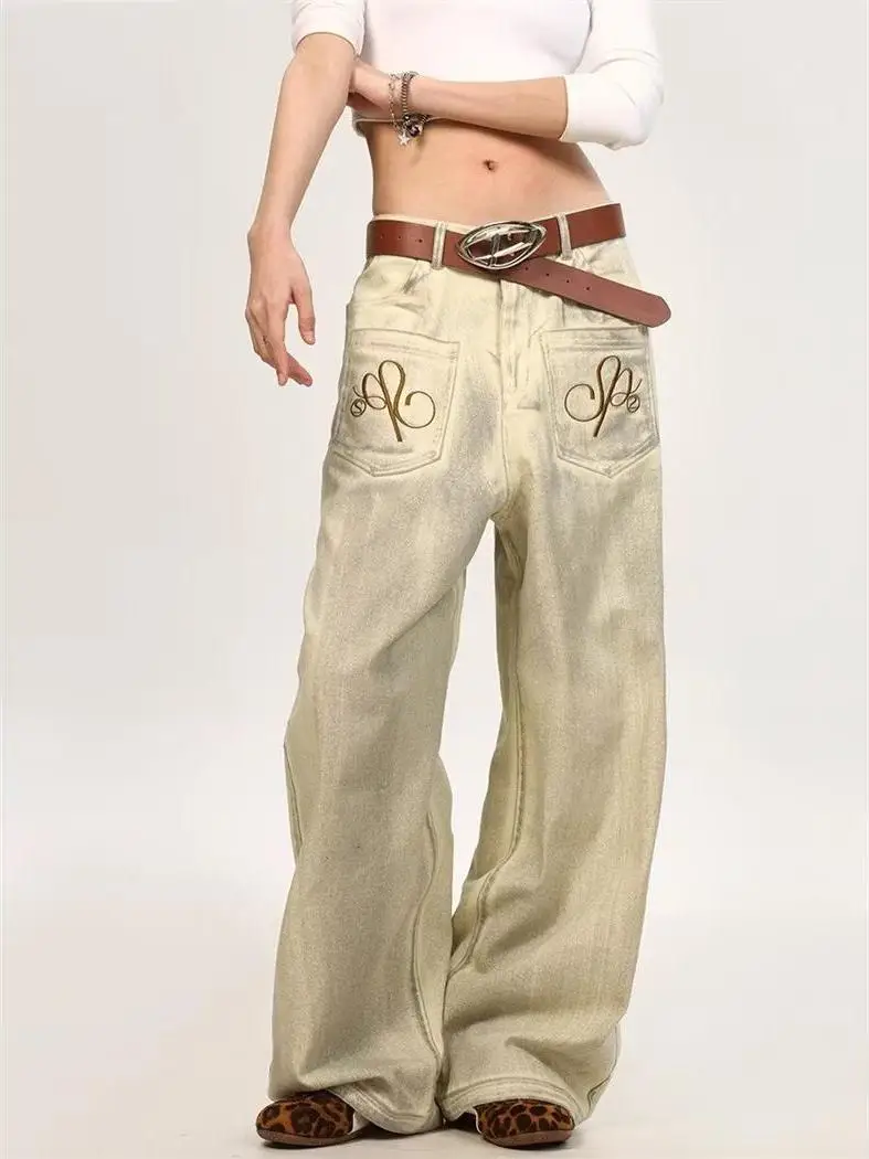 Loose Straight Leg Jeans American Retro Street Design Embroidered Dirty Dyed Denim Anti-Wear Casual High Waist Cotton Jeans
Loose Straight Leg Jeans American Retro Street Design Embroidered Dirty Dyed Denim Anti-Wear Casual High Waist Cotton Jeans