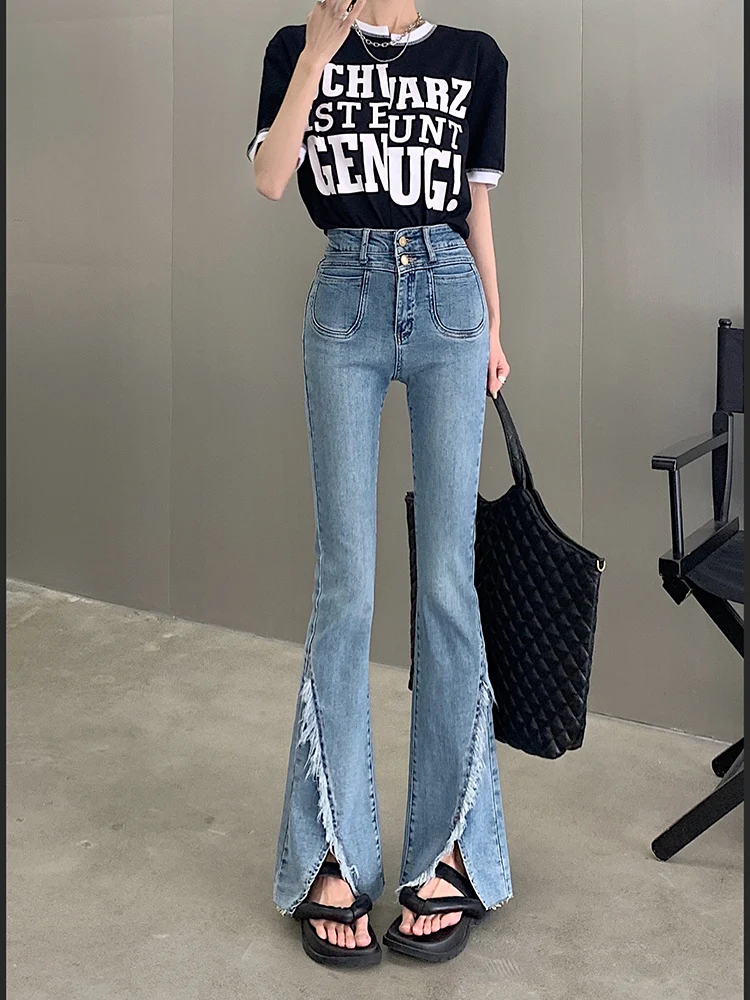 Tassel Bodycon Slim Jean Korean Fashion Y2k Flared Pant Female High Waist Causal Denim Trousers Streetwear 2023 Summer Spring
Tassel Bodycon Slim Jean Korean Fashion Y2k Flared Pant Female High Waist Causal Denim Trousers Streetwear 2023 Summer Spring