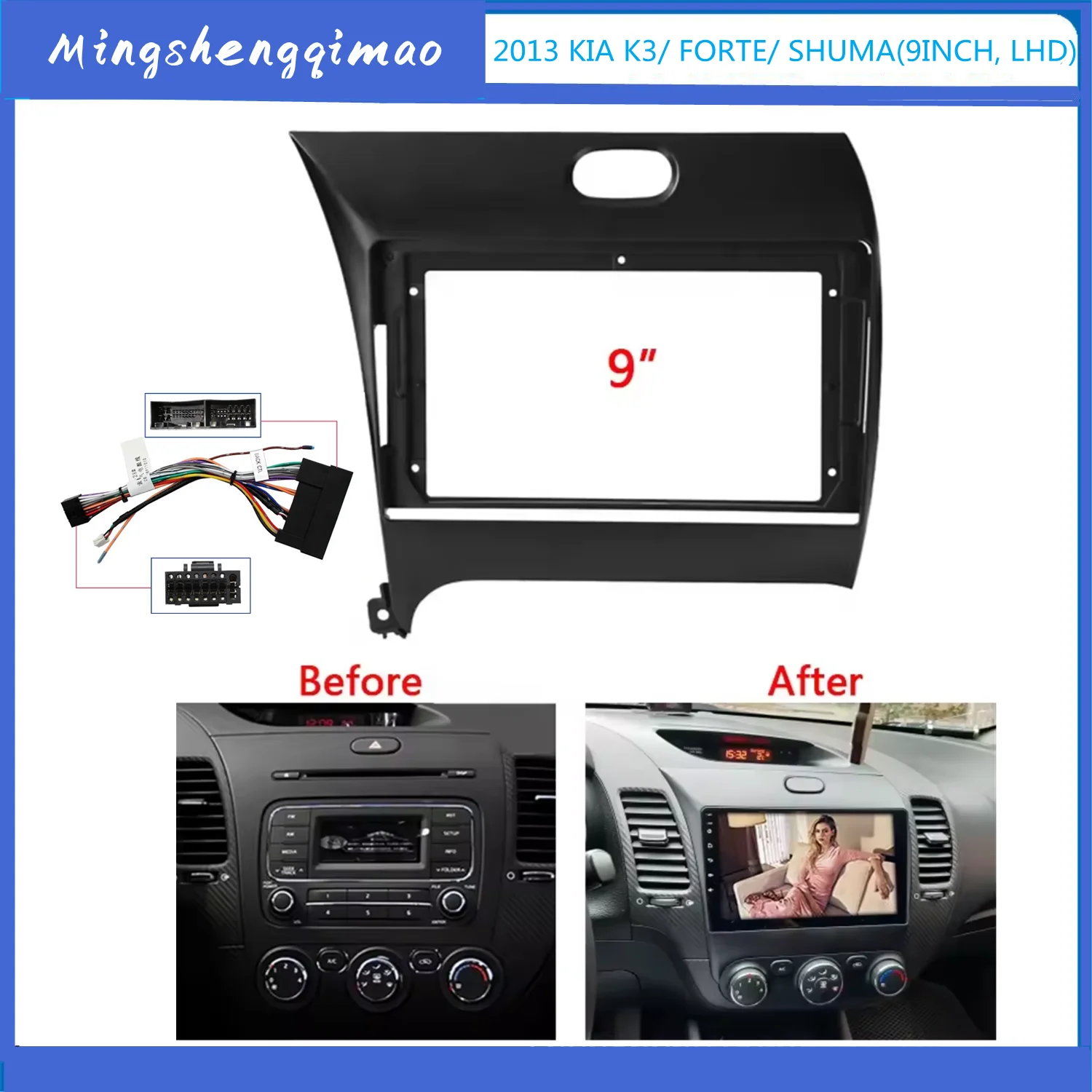 9" 2 Din Head Unit Car Radio Fascia For Kia K3 Cerato Forte 2013-2017 Auto Stereo Audio Player DVD Panel Dash Kit Frame Bezel
9" 2 Din Head Unit Car Radio Fascia For Kia K3 Cerato Forte 2013-2017 Auto Stereo Audio Player DVD Panel Dash Kit Frame Bezel
