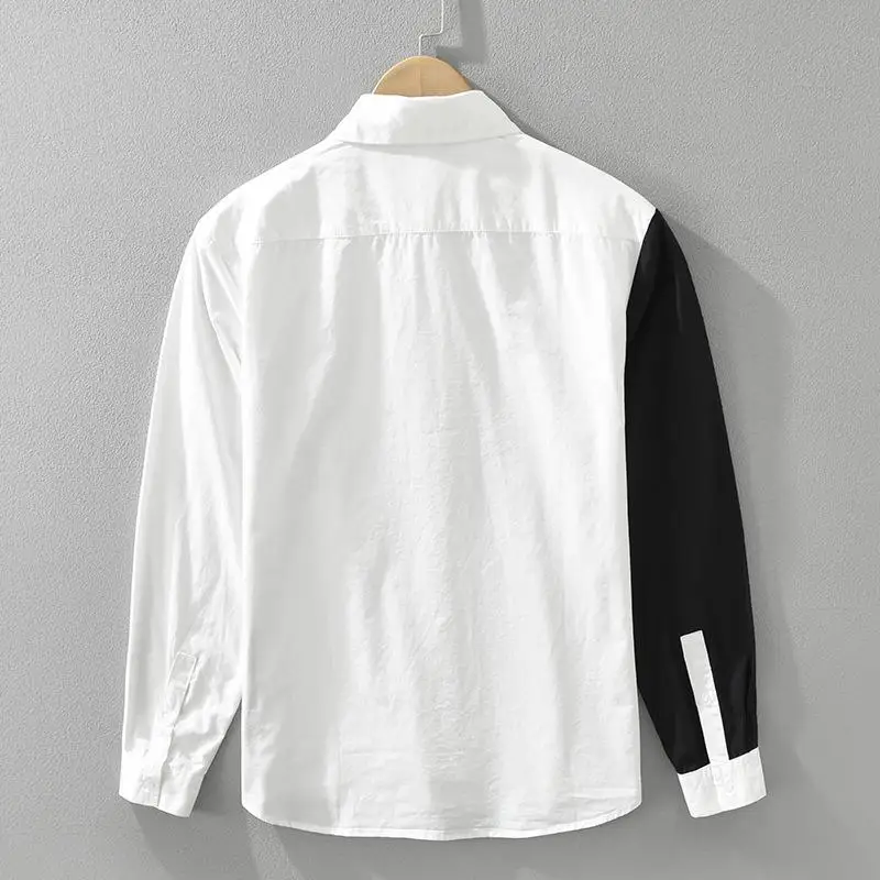 Men's Spliced Long Sweed irt Youth Top Loose Fit Thiened Long Sve Flip Collar Casual irt for Daily Wear Spring Autumn
Men's Spliced Long Sweed irt Youth Top Loose Fit Thiened Long Sve Flip Collar Casual irt for Daily Wear Spring Autumn