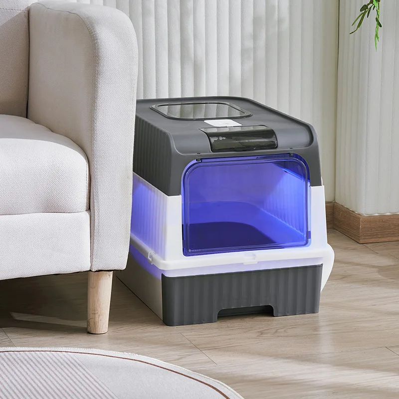 High Capacity and UV Sterilization Cat Litter Box Rechargeable Large Self-cleaning Cat Litter Box with Fully Enclosed Toilet
High Capacity and UV Sterilization Cat Litter Box Rechargeable Large Self-cleaning Cat Litter Box with Fully Enclosed Toilet