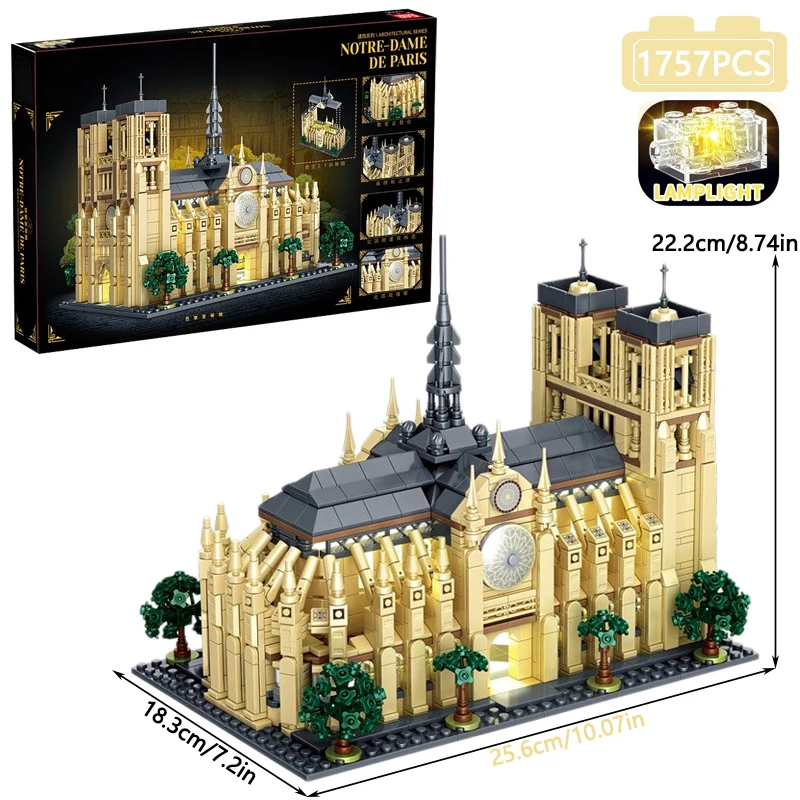 Серия Street View Notre-dame de Paris, строительный блок, средневековая церковная модель, кирпичи, сборные игрушки для детей, подарок на день рождения MOC
Серия Street View Notre-dame de Paris, строительный блок, средневековая церковная модель, кирпичи, сборные игрушки для детей, подарок на день рождения MOC