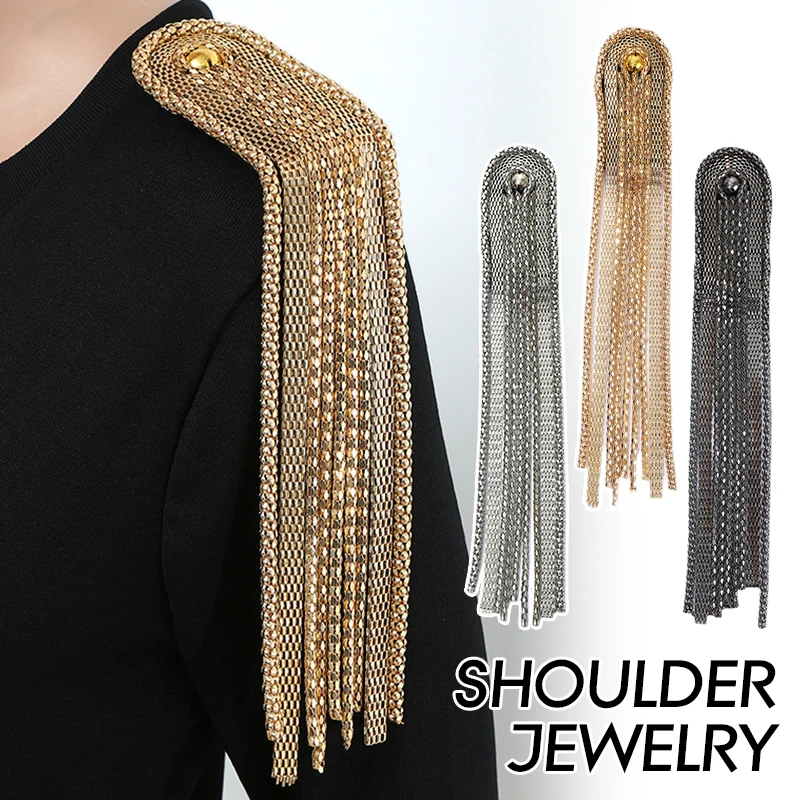 Pin Tassel Epaulette Fashion Classical Electroplating Alloy Brooch DIY Long Chain Shoulder Jewelry Men Women Costume Accessories
Pin Tassel Epaulette Fashion Classical Electroplating Alloy Brooch DIY Long Chain Shoulder Jewelry Men Women Costume Accessories