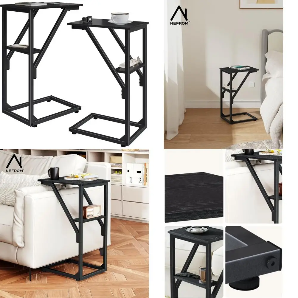 Двойные C-образные приставные столики для дивана, гостиной и спальни, компактный набор столиков для дивана - ET-D-BK2
Двойные C-образные приставные столики для дивана, гостиной и спальни, компактный набор столиков для дивана - ET-D-BK2