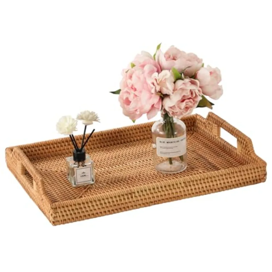 17'' Rattan Serving Tray Rectangle with Handles Vintage Wicker Table Tray for Decor Boho Hand Woven Seagrass Coffee Table Baske
17'' Rattan Serving Tray Rectangle with Handles Vintage Wicker Table Tray for Decor Boho Hand Woven Seagrass Coffee Table Baske