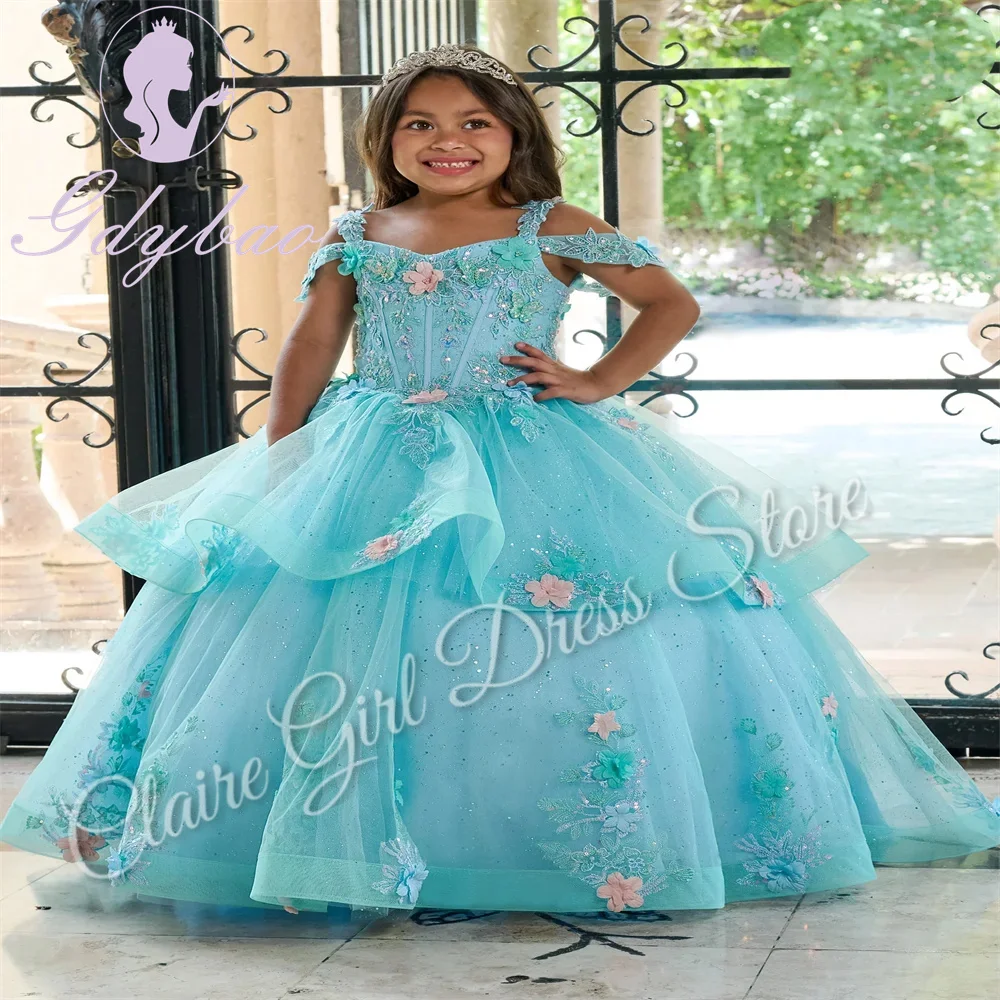 Customized Lace Tulle Flower Girl Dresses For Wedding Layered Appliques Pearls 3D Flower Kids Birthday Party Pageant Gown
Customized Lace Tulle Flower Girl Dresses For Wedding Layered Appliques Pearls 3D Flower Kids Birthday Party Pageant Gown