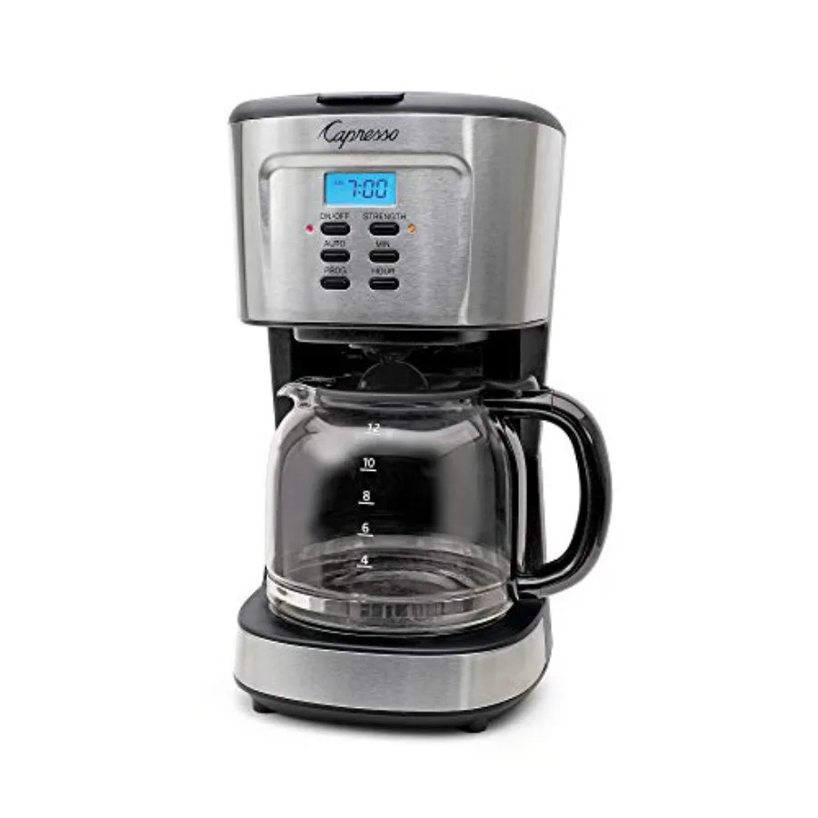 12-Cup Coffee Maker with Glass Carafe Stainless and Black 416.05
12-Cup Coffee Maker with Glass Carafe Stainless and Black 416.05