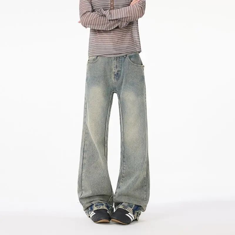 Мужские джинсы в стиле ретро, синие, прямые, с легким расклешением, в американском стиле, повседневные, из хлопкового денима, молодежная мода
Мужские джинсы в стиле ретро, синие, прямые, с легким расклешением, в американском стиле, повседневные, из хлопкового денима, молодежная мода