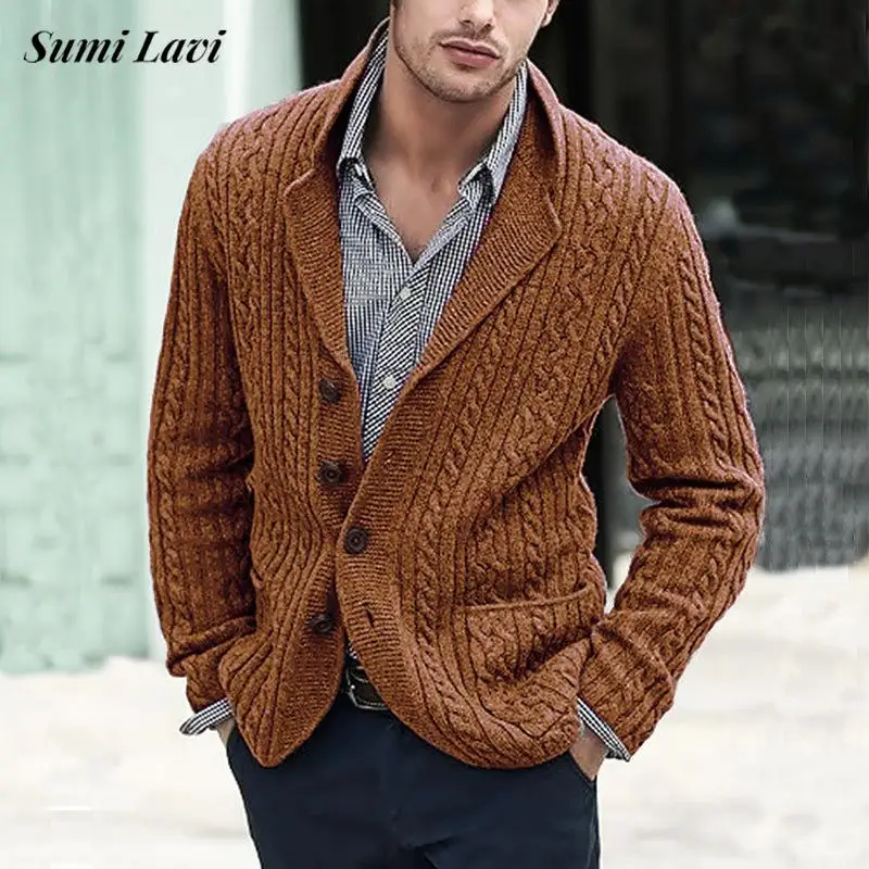 Stylish Long Sleeve Button-up Cardigans Mens Outdoor Casual Lapel Knitting Sweater Jackets Men Fall Winter Vintage Sweatercoats
Stylish Long Sleeve Button-up Cardigans Mens Outdoor Casual Lapel Knitting Sweater Jackets Men Fall Winter Vintage Sweatercoats